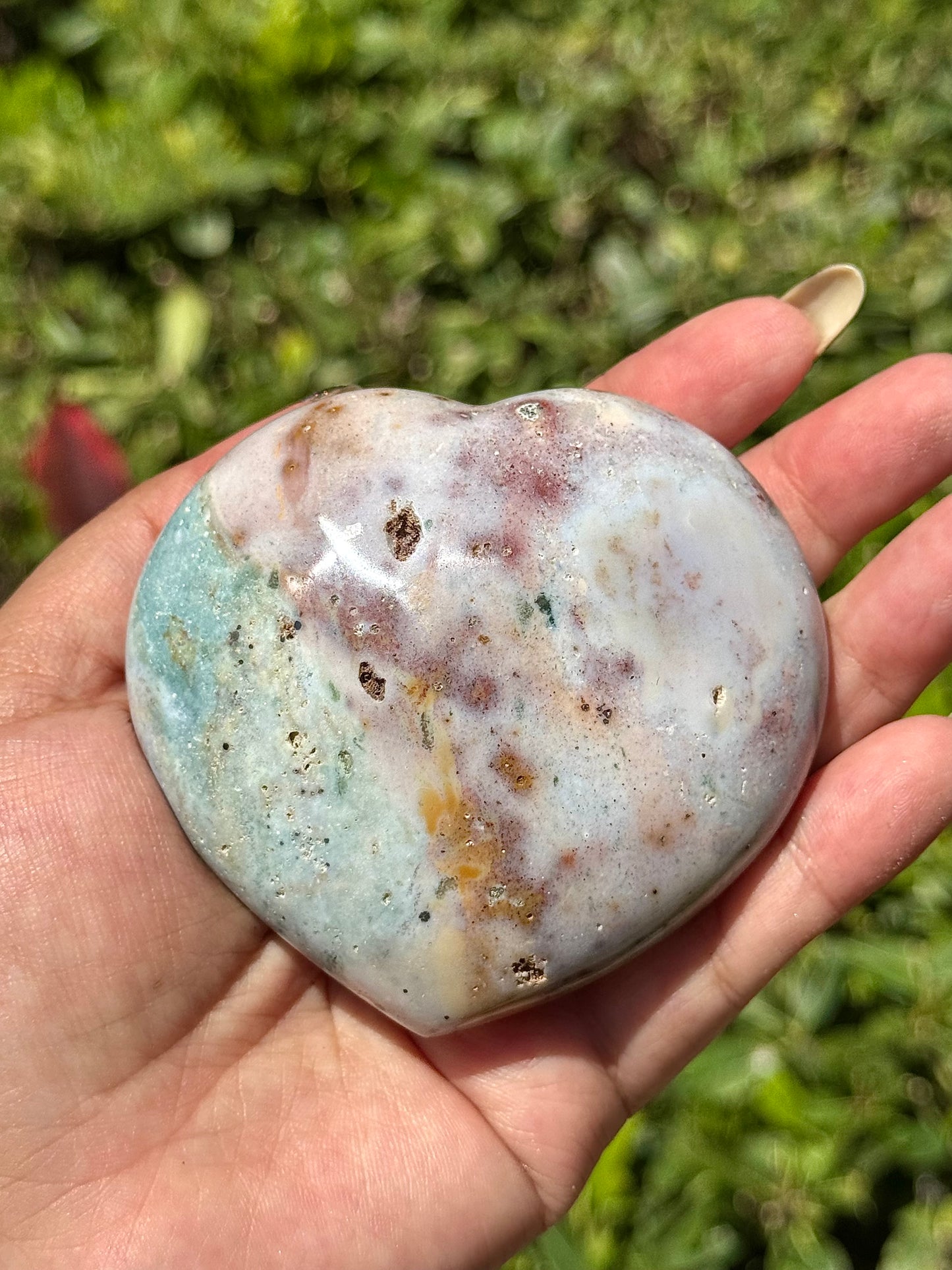 Pastel Sea Jasper Heart