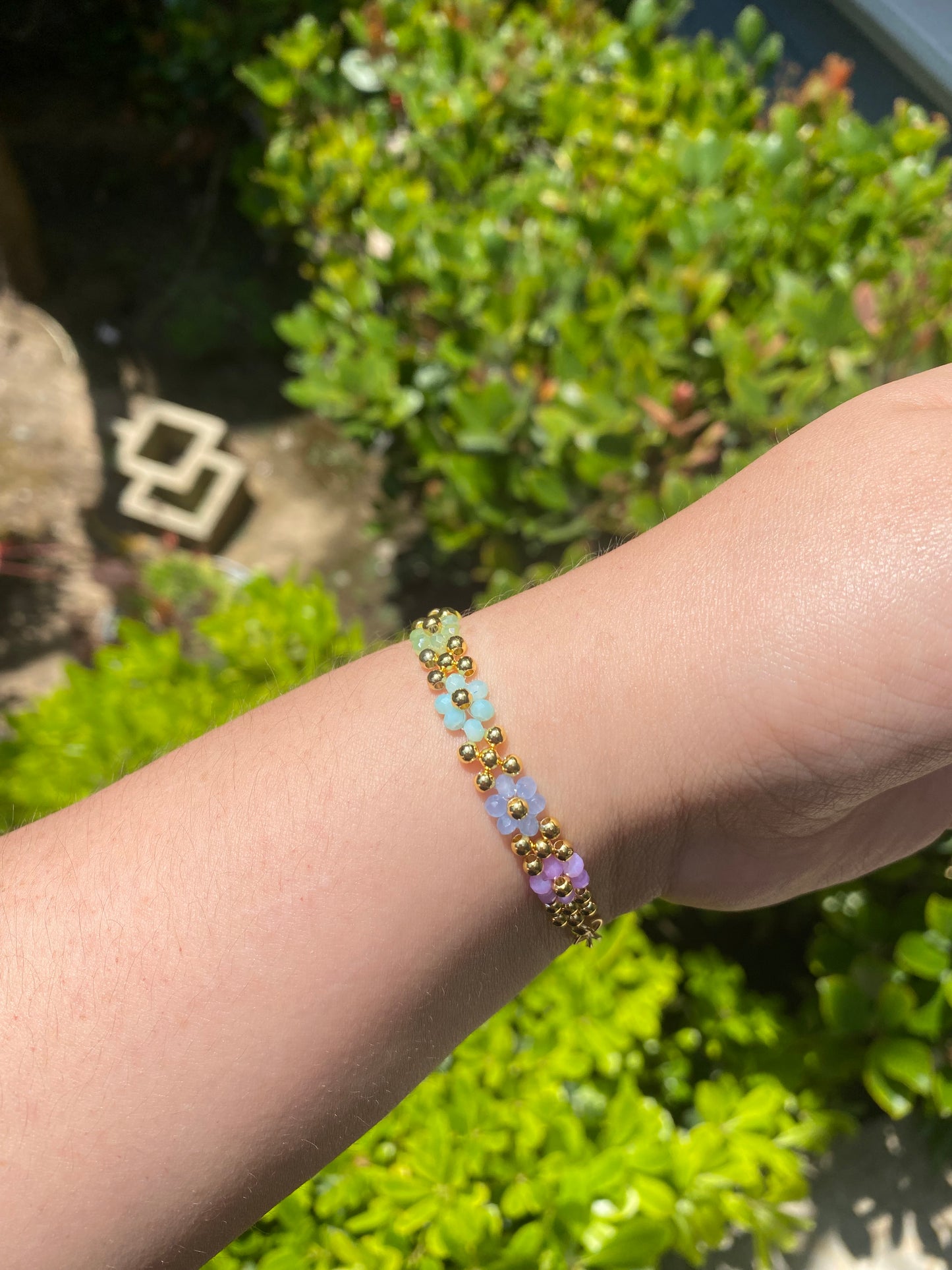 Rainbow Flower Bracelet