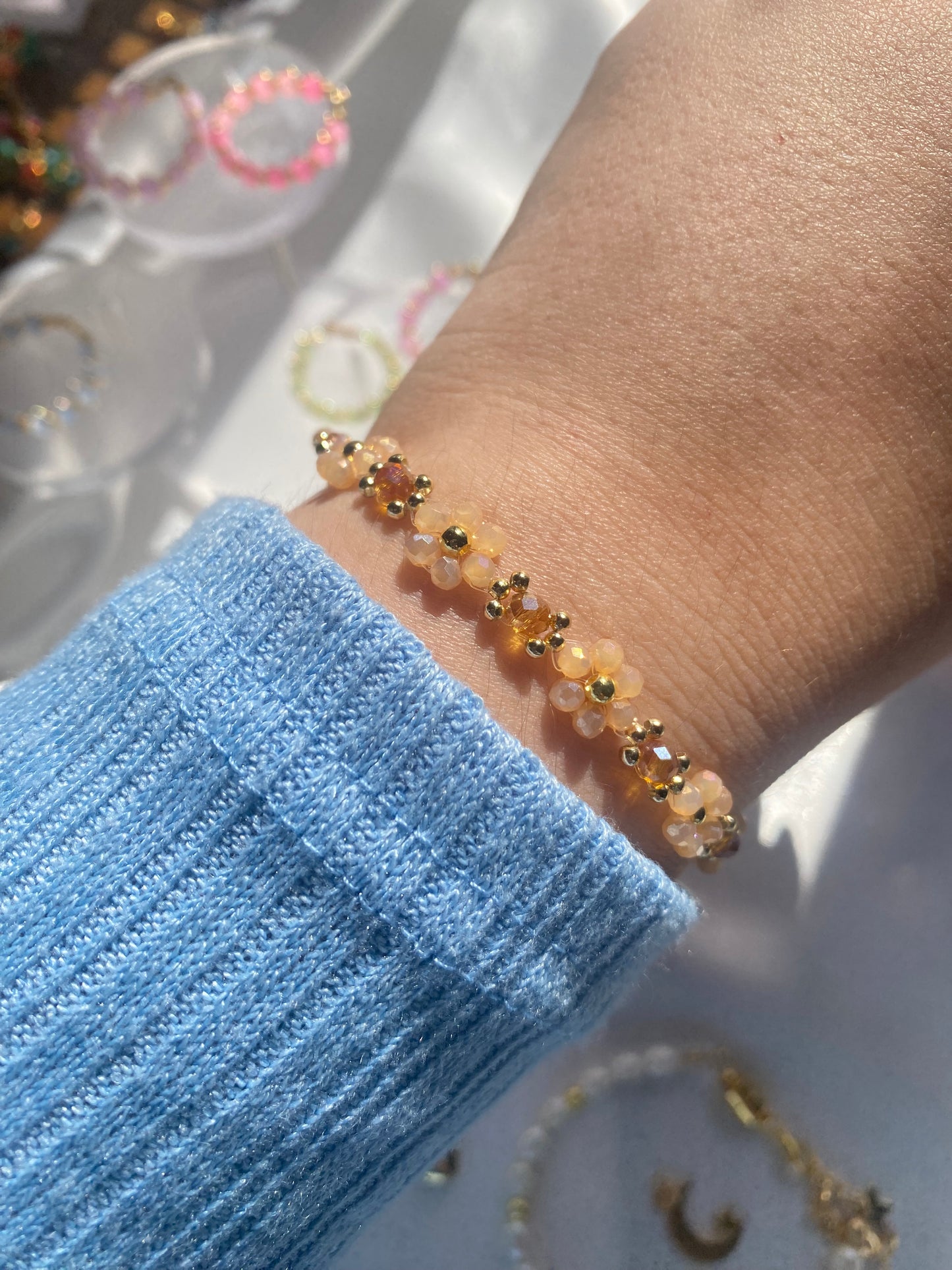 Evermore inspired dainty flower bracelet