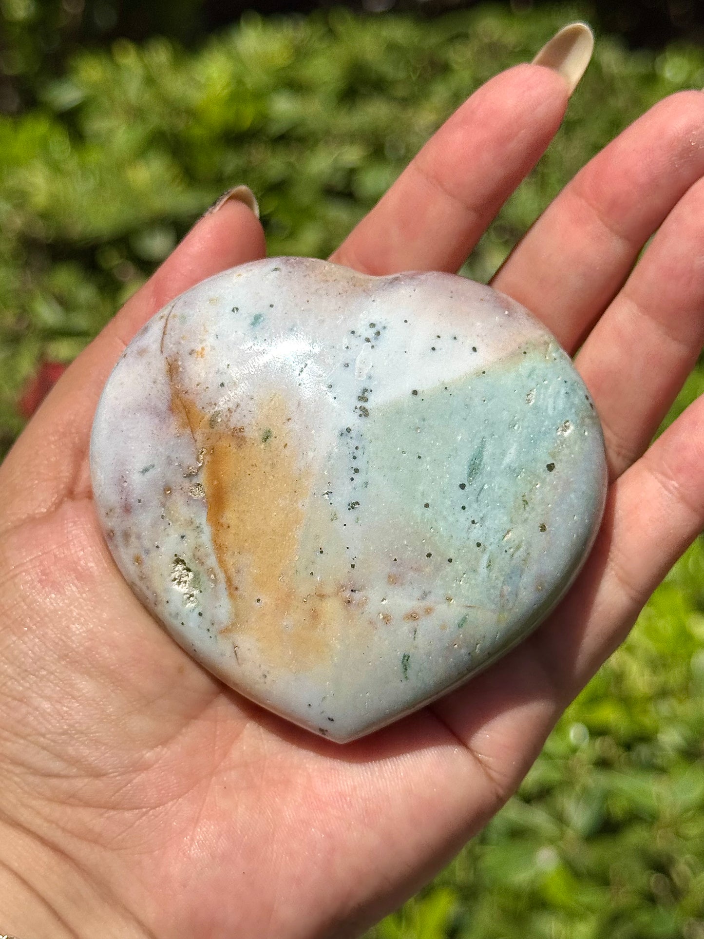 Pastel Sea Jasper Heart