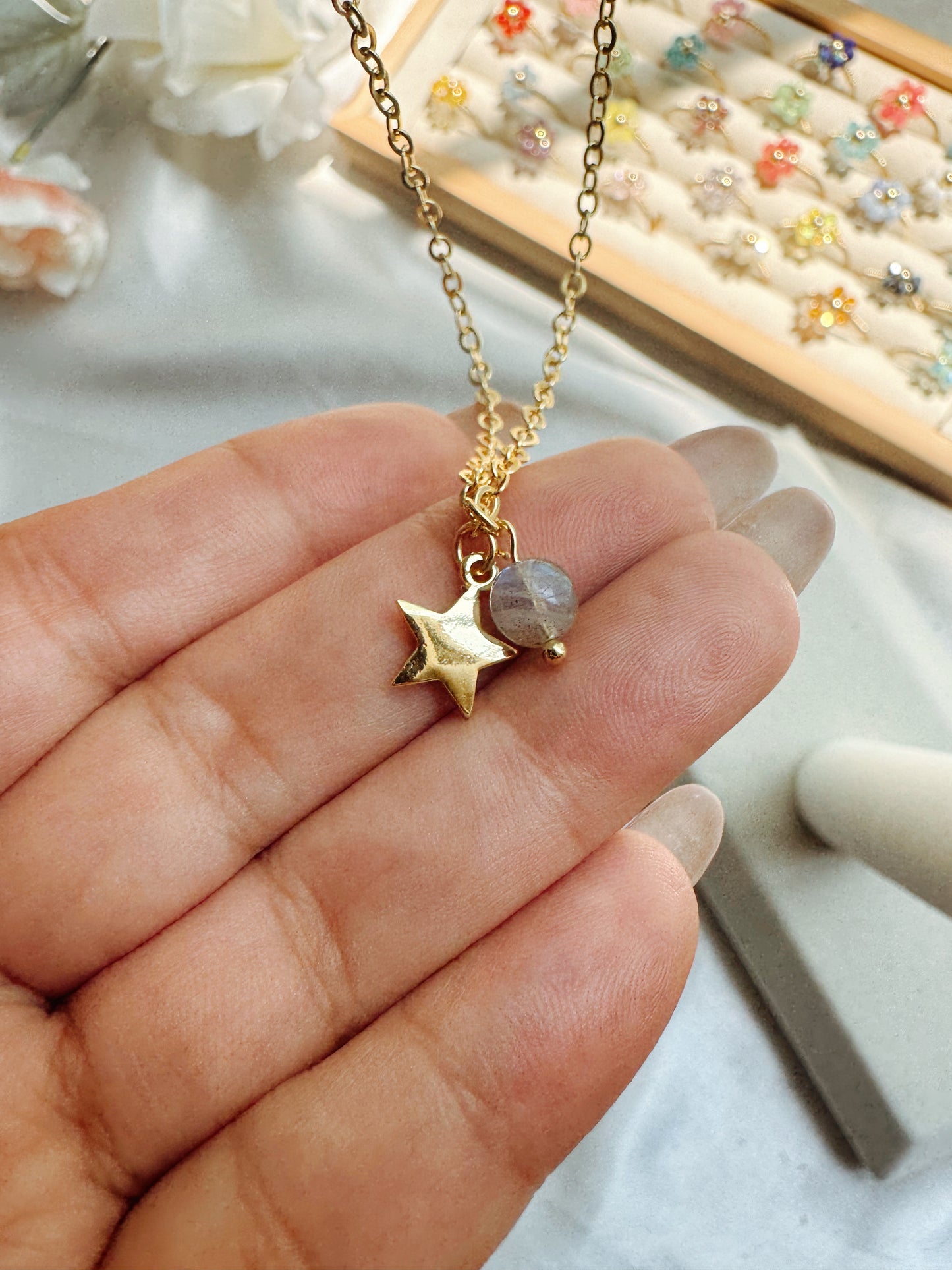 Star Necklace with Gemstone