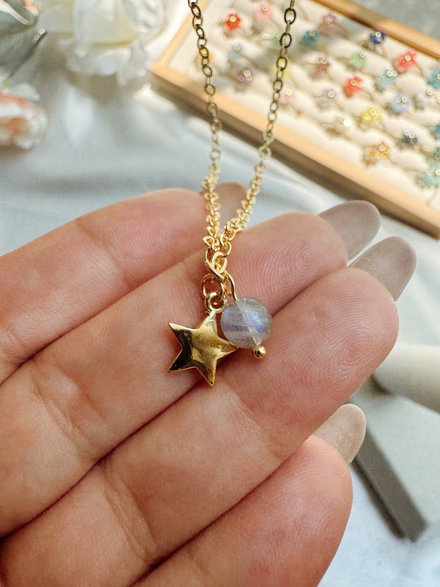 Star Necklace with Gemstone