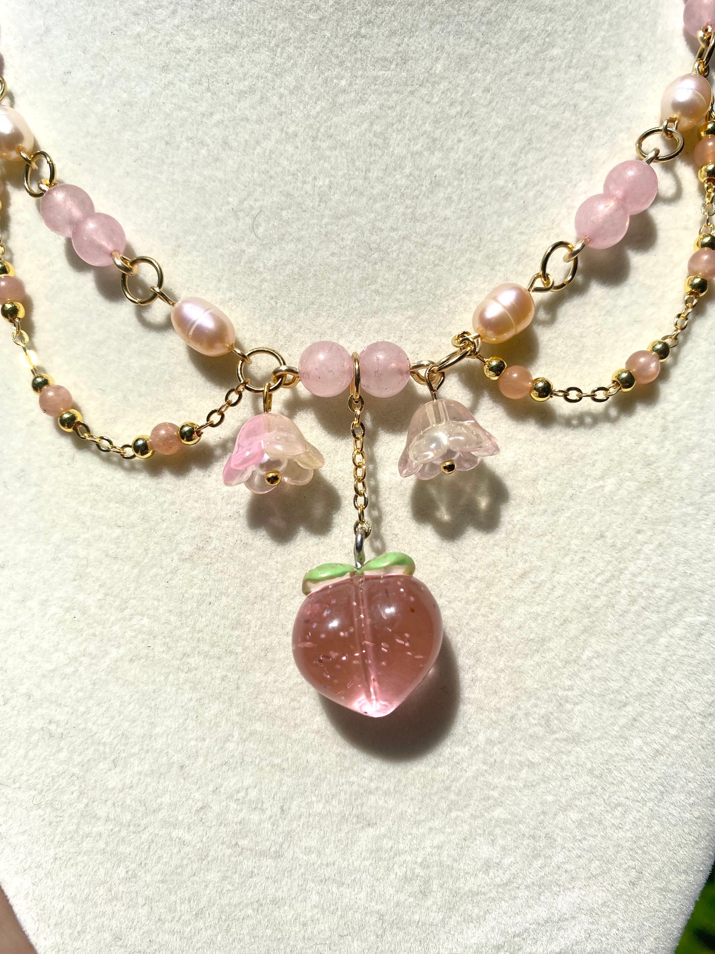 Peachy Rose Quartz Necklace