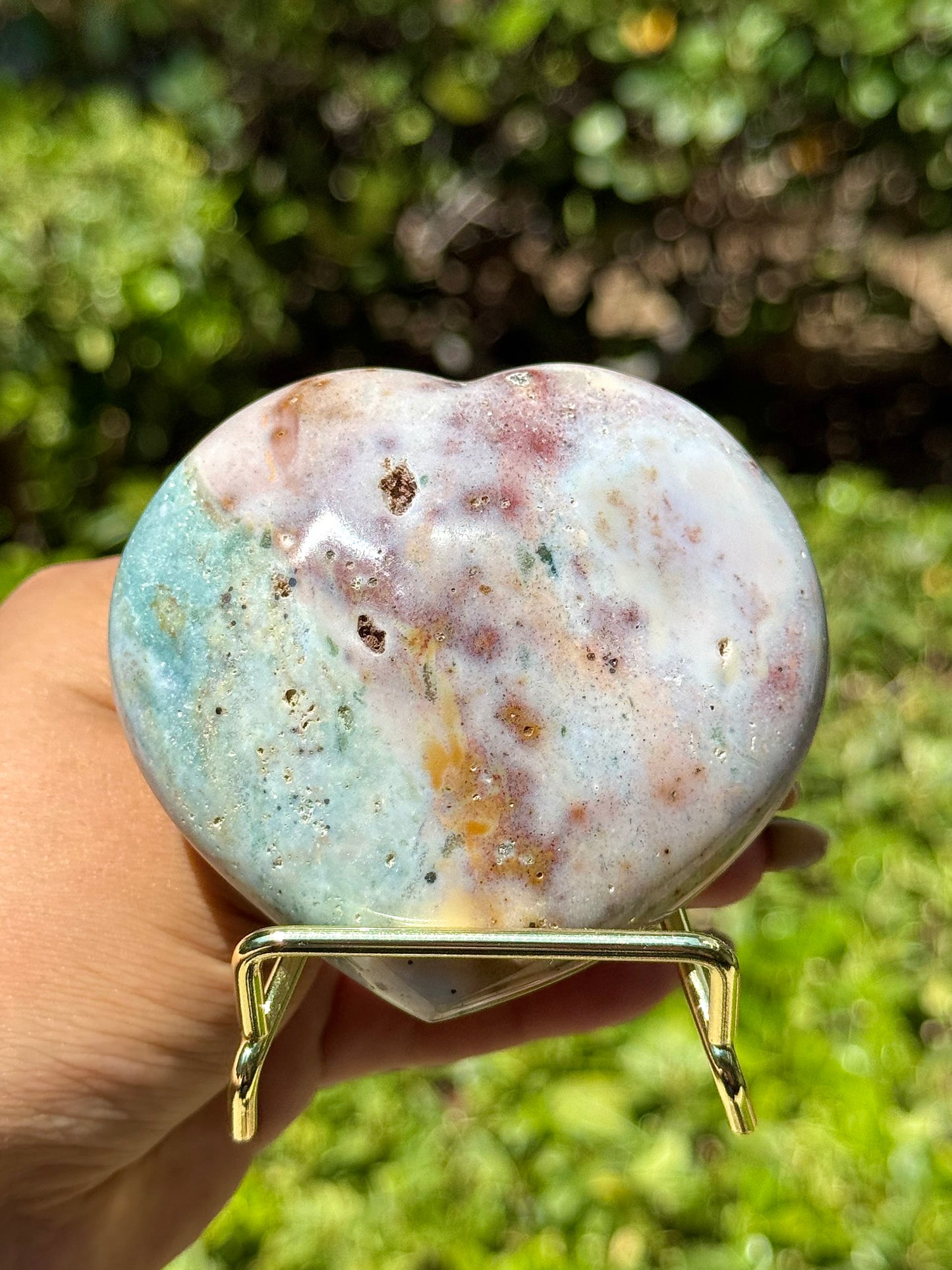 Pastel Sea Jasper Heart