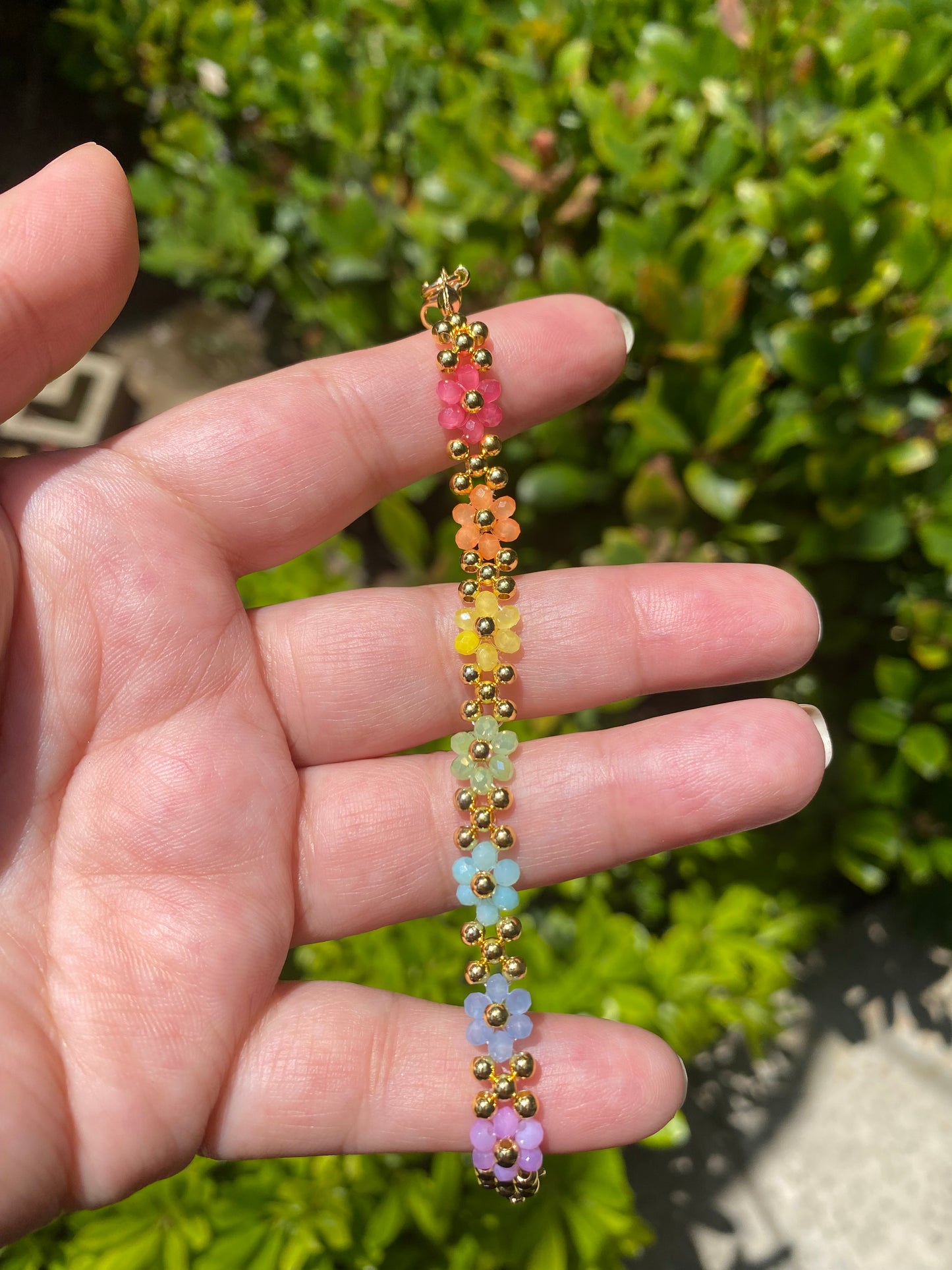 Rainbow Flower Bracelet