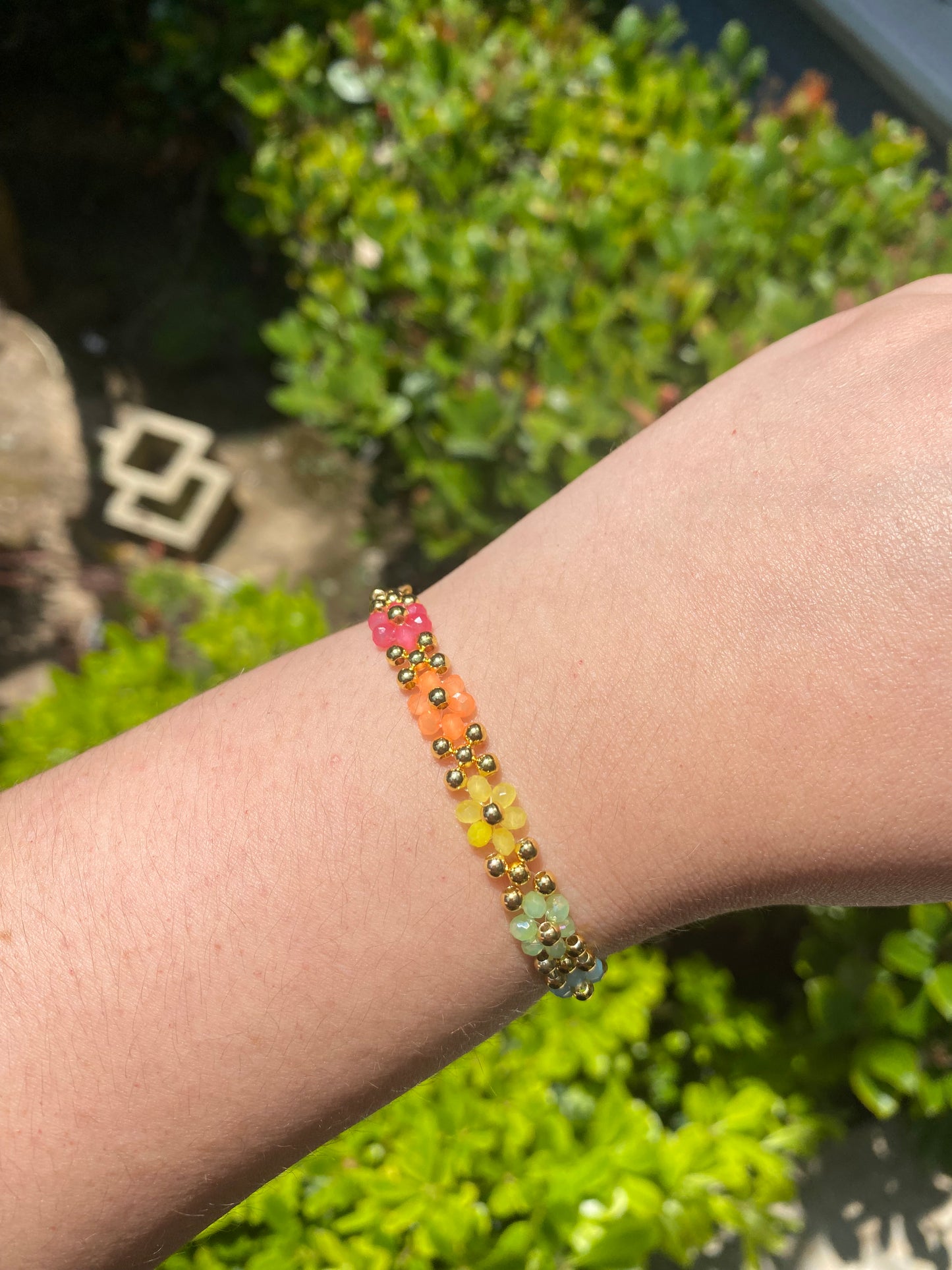 Rainbow Flower Bracelet