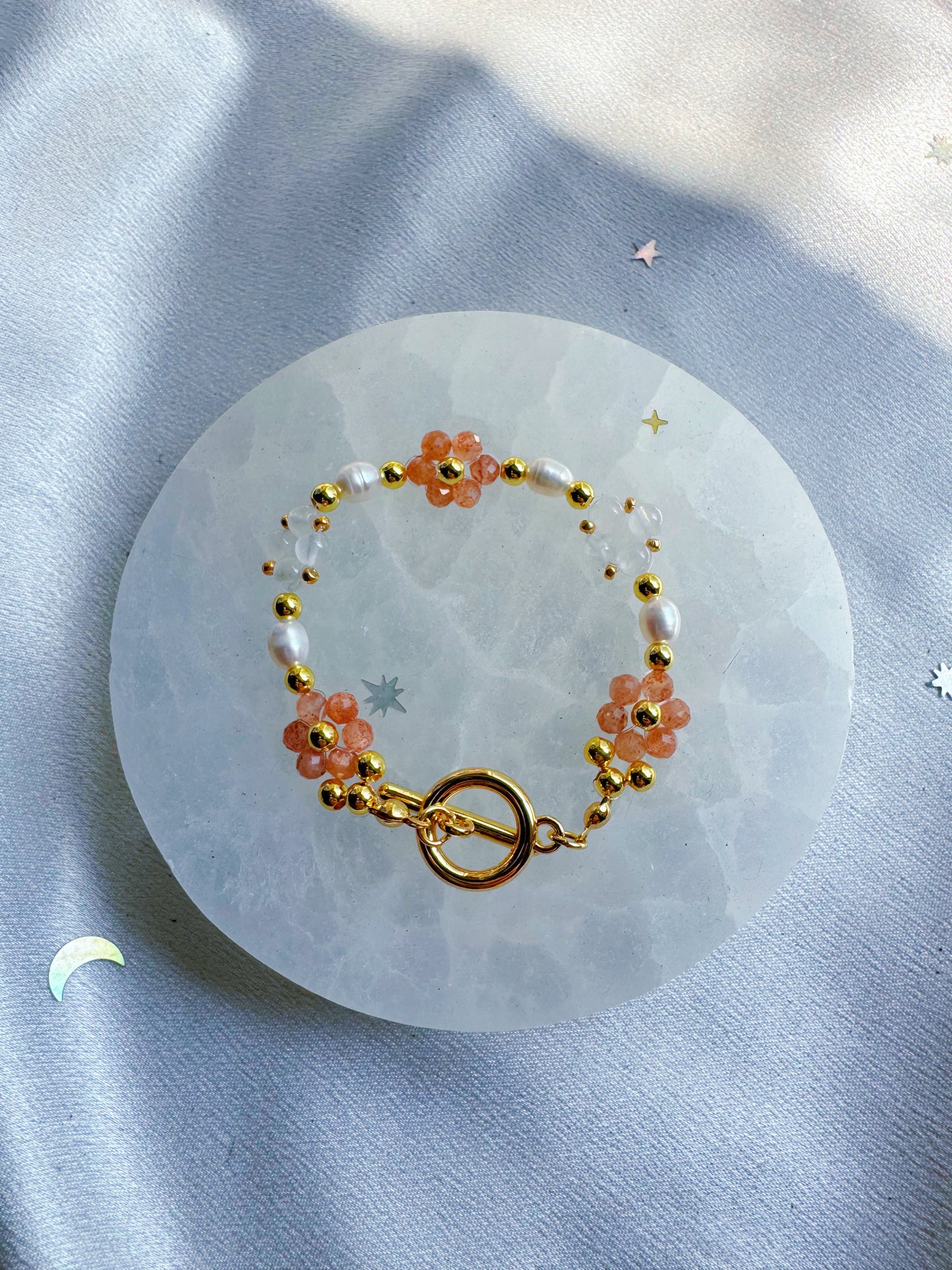 Gemstone and Pearl Beaded Bracelet