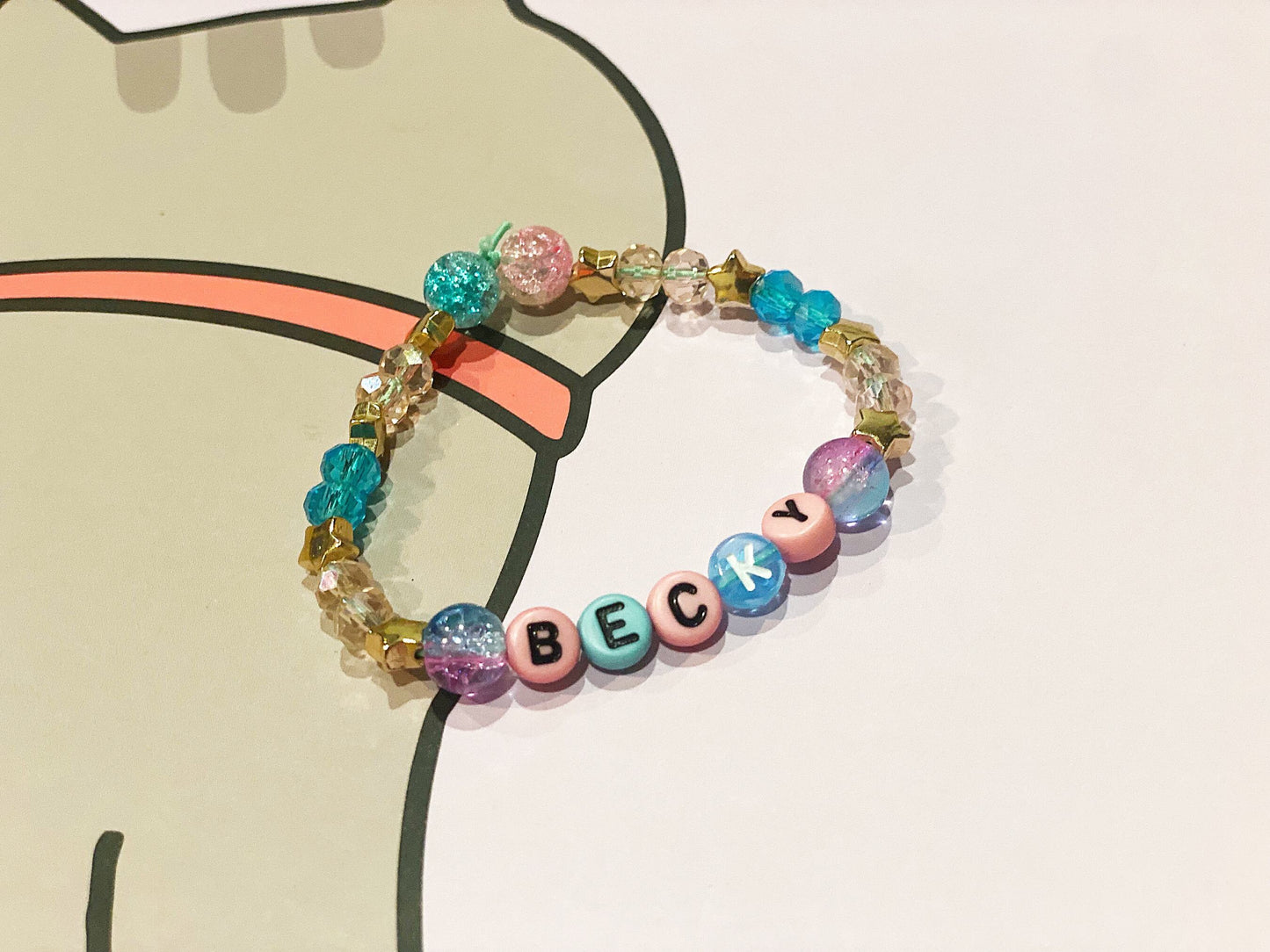 Custom Friendship Bracelets Crystal Beads Personalized Name Christmas Birthday For Her Him Cute One of a Kind Handmade