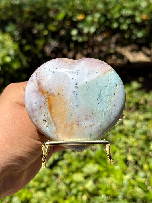 Pastel Sea Jasper Heart