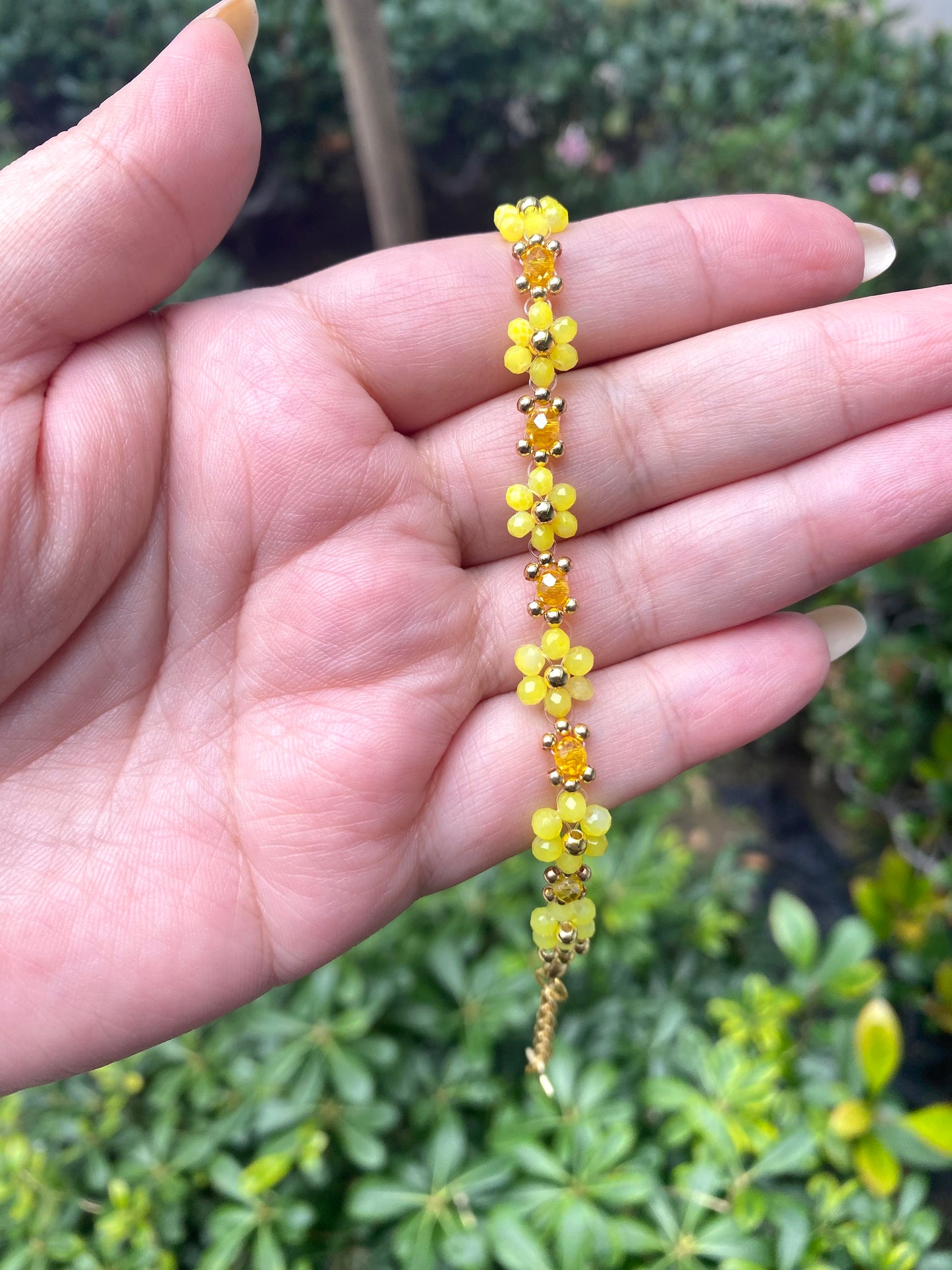 Fearless inspired dainty flower bracelet