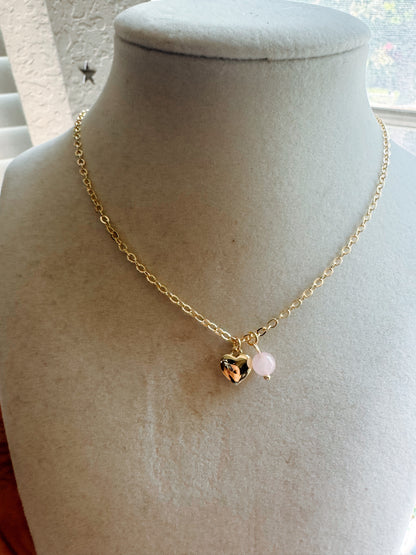 Heart Necklace with Gemstone