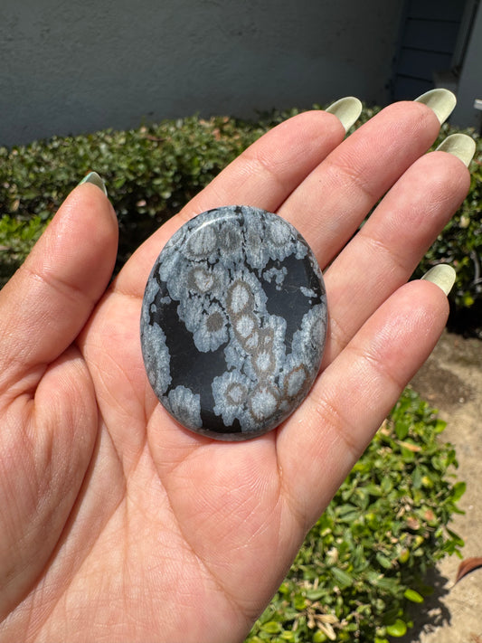 Snowflake Obsidian Worry Stone