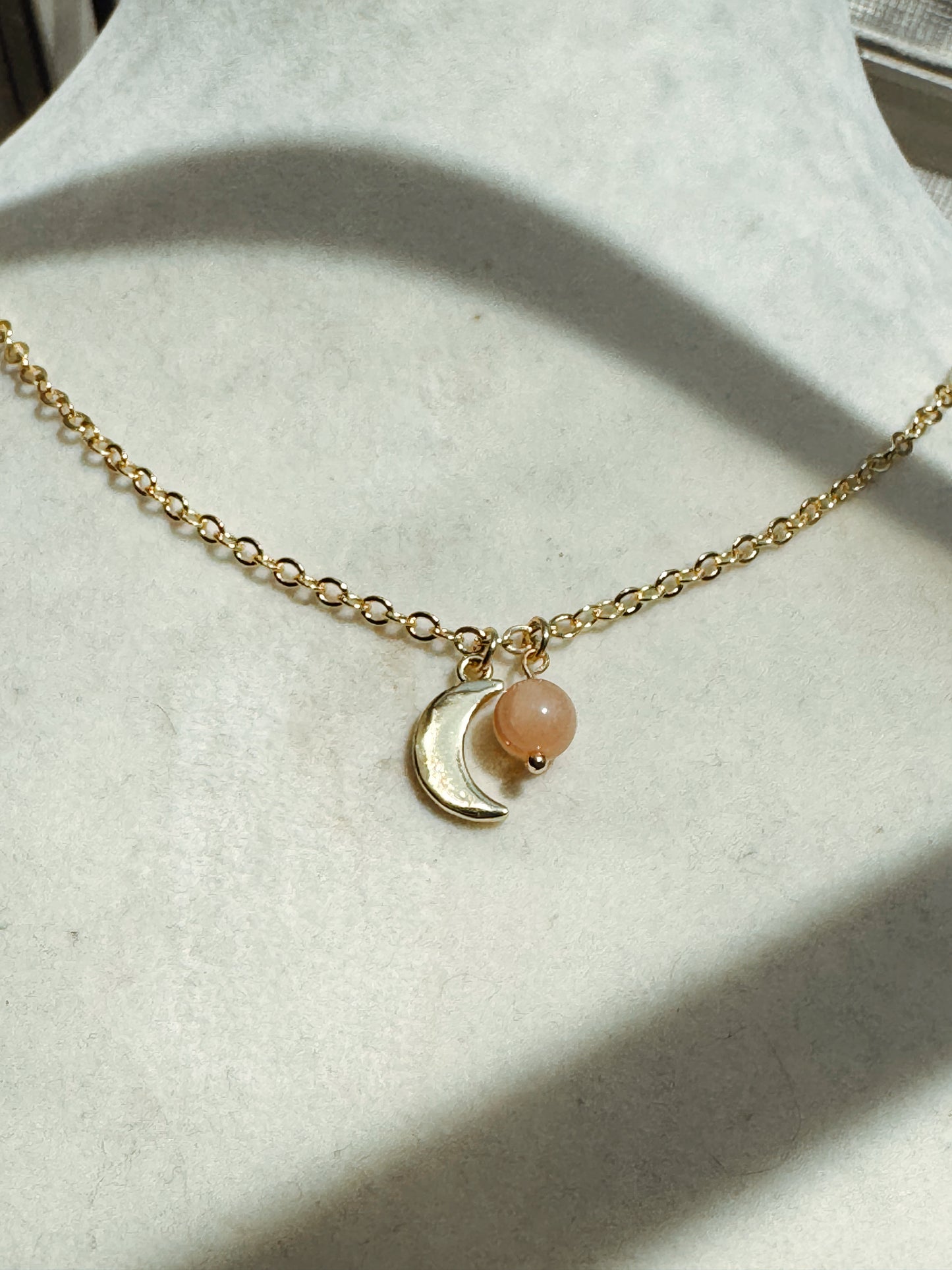 Moon Necklace with Gemstone