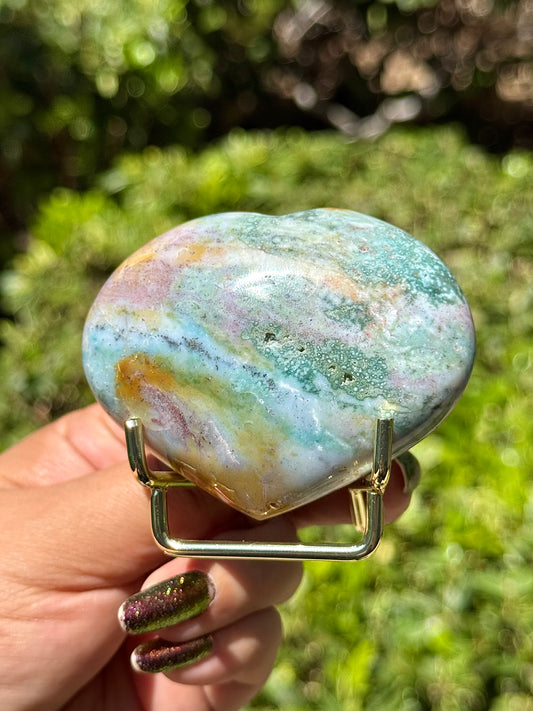 Colorful Sea Jasper Heart