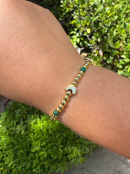 Dainty Charm Bracelet with Crystal Accents