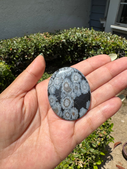 Snowflake Obsidian Worry Stone