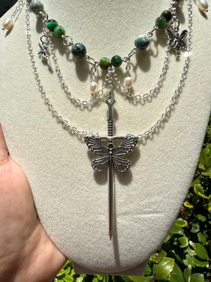 Green Warrior Fairy Necklace