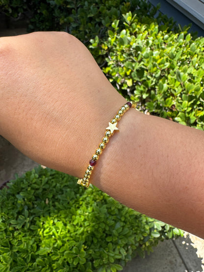 Dainty Charm Bracelet with Crystal Accents