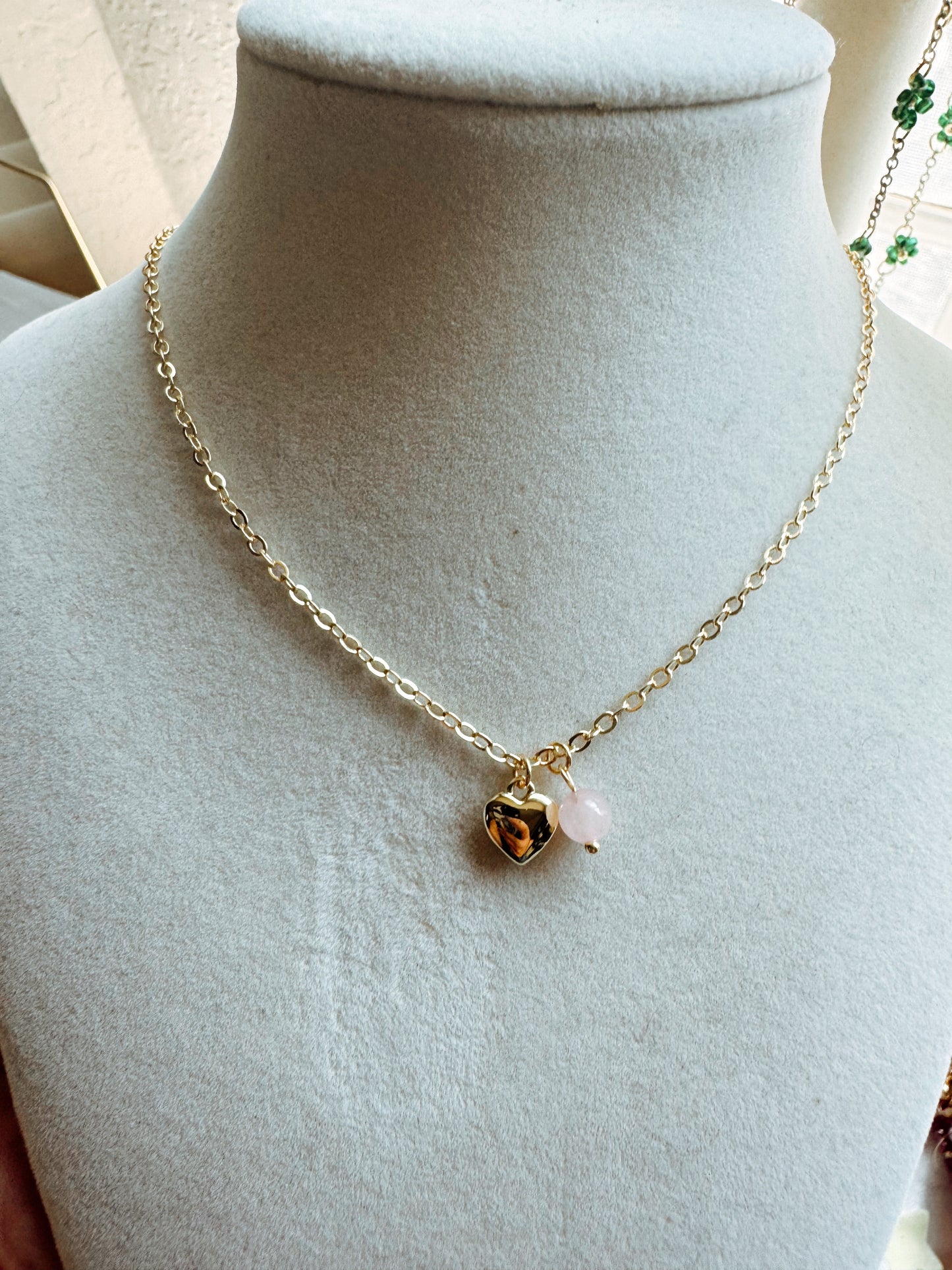 Heart Necklace with Gemstone