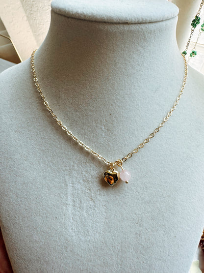 Heart Necklace with Gemstone