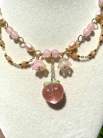 Peachy Rose Quartz Necklace