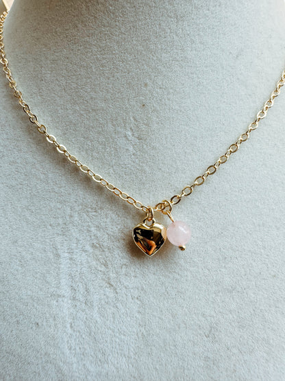 Heart Necklace with Gemstone