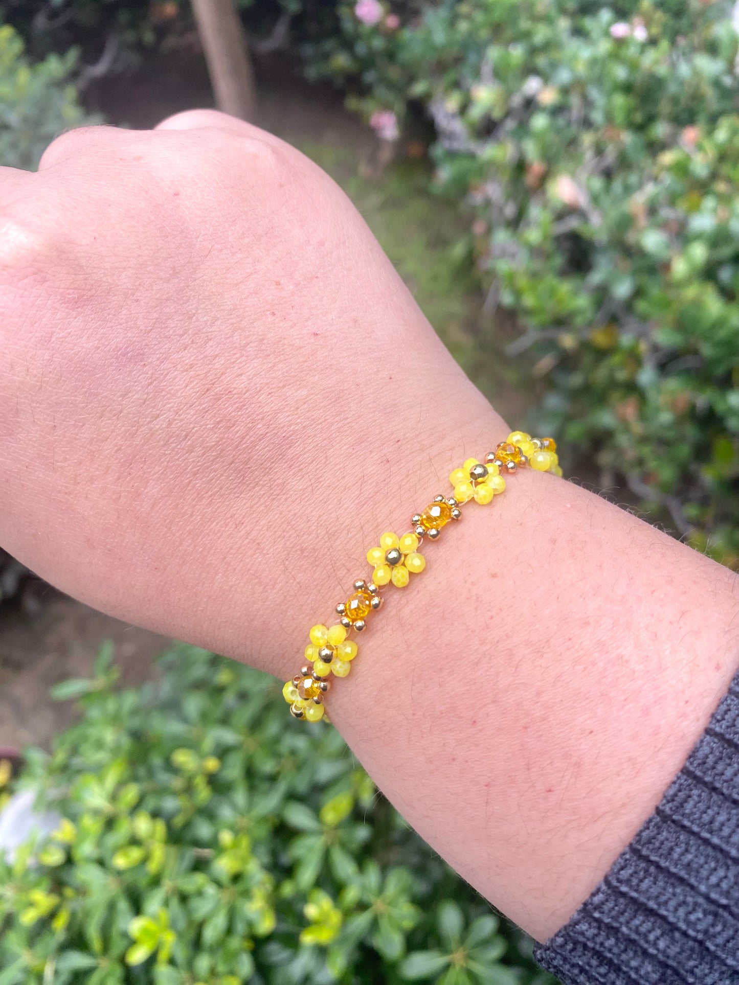 Fearless inspired dainty flower bracelet