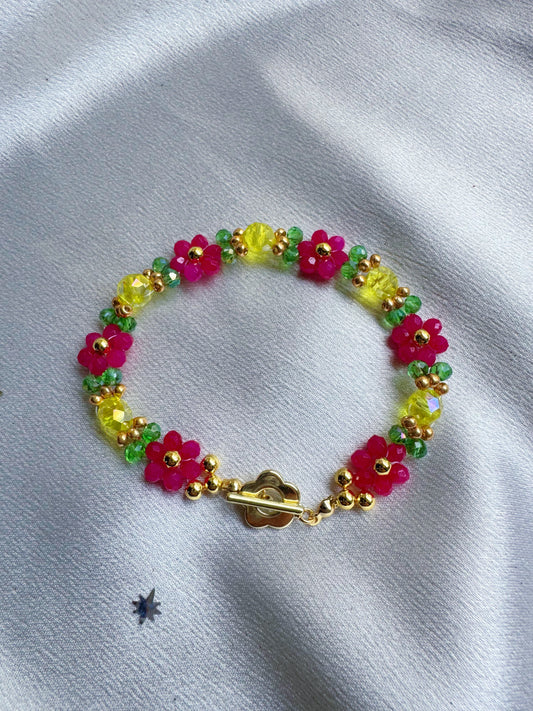 Summertime Flower Beaded Bracelet
