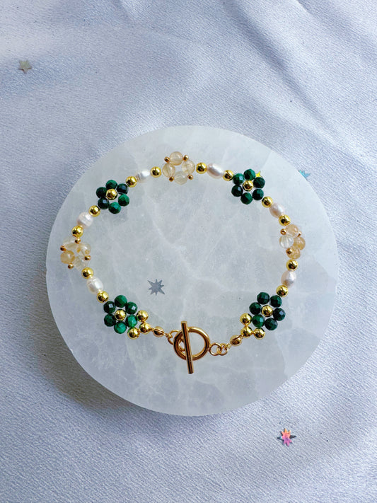 Gemstone and Pearl Beaded Bracelet