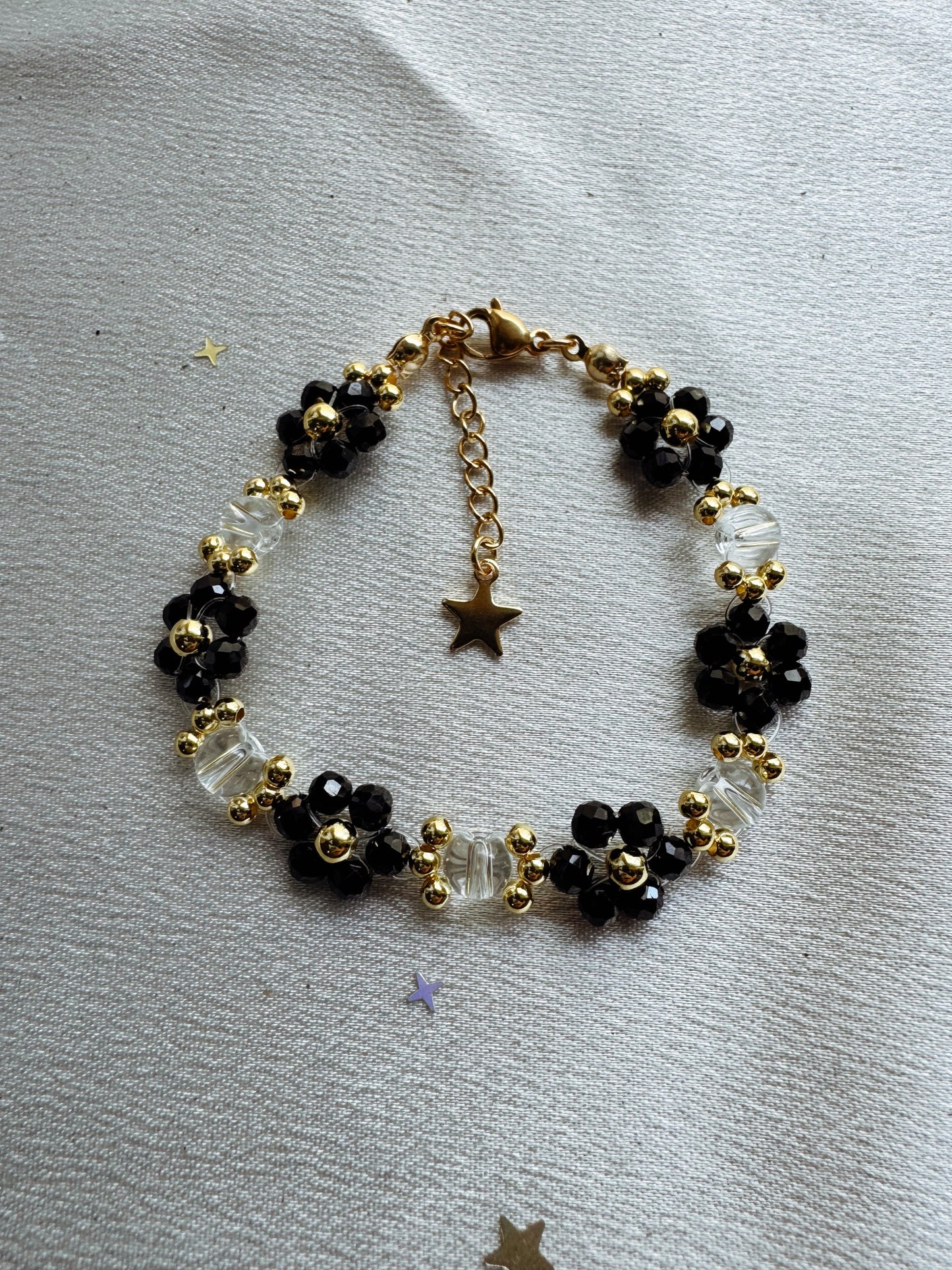 Gemstone Beaded Flower Bracelet
