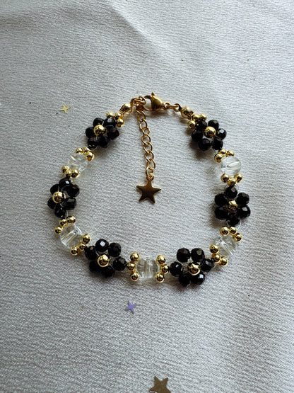 Gemstone Beaded Flower Bracelet