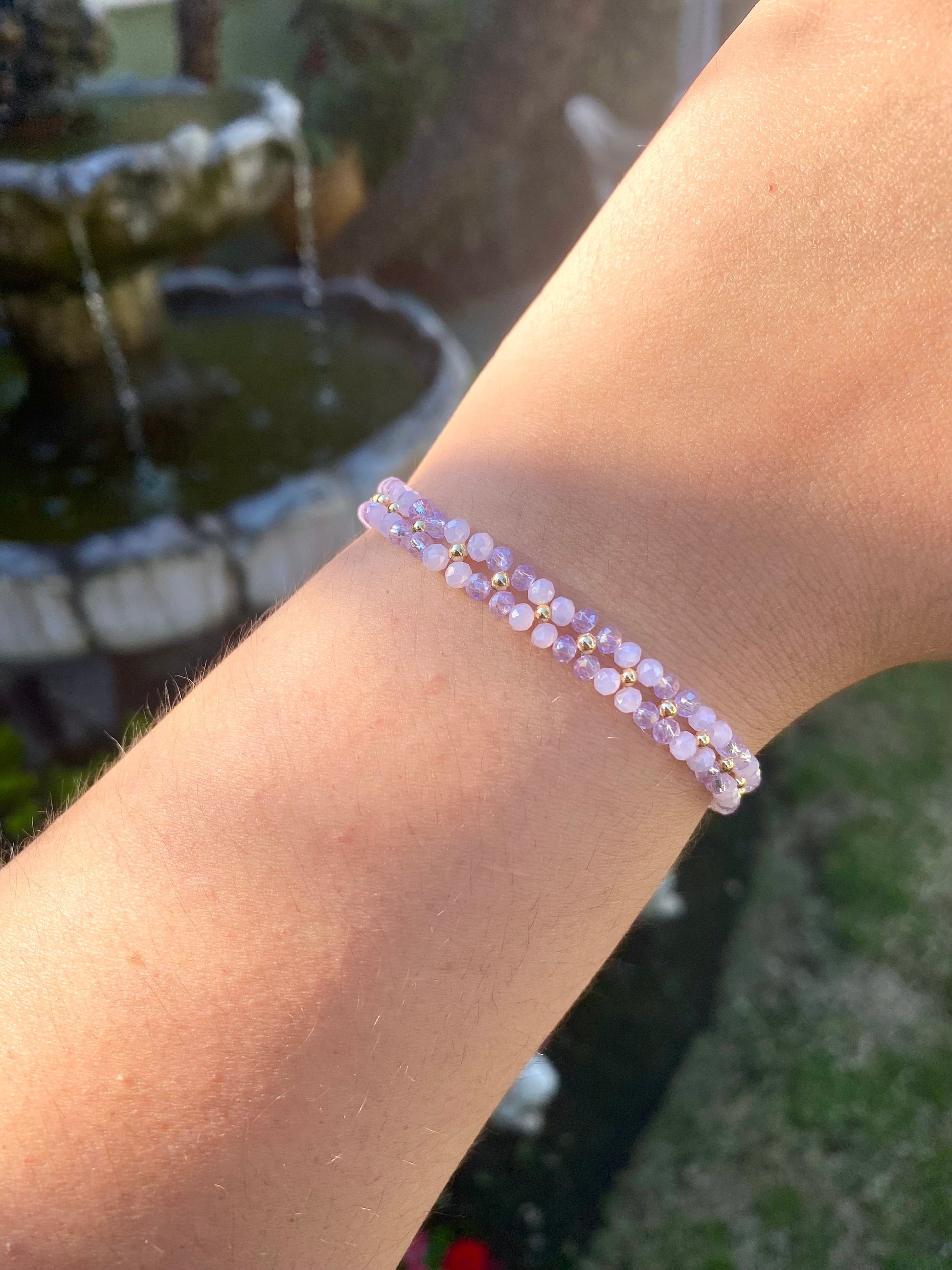 Dainty Tiny Pastel Purple and Pink Beaded Bracelet | Cute Bracelet | Mothers Day Gift | Birthday Gift | Bridesmaid Gift | Jewelry