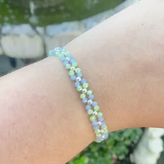 Dainty Tiny Pastel Blue and Green Beaded Bracelet | Cute Bracelet | Mothers Day Gift | Birthday Gift | Bridesmaid Gift | Jewelry