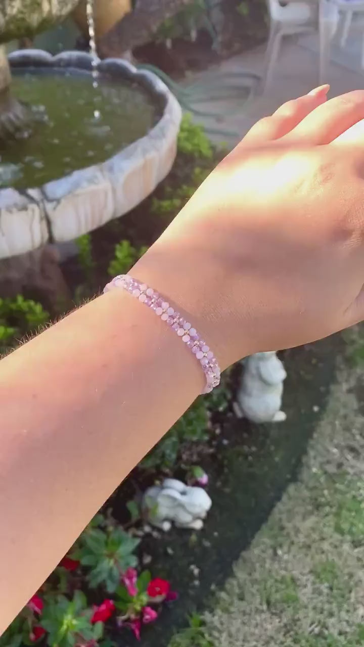 Dainty Tiny Pastel Purple and Pink Beaded Bracelet | Cute Bracelet | Mothers Day Gift | Birthday Gift | Bridesmaid Gift | Jewelry