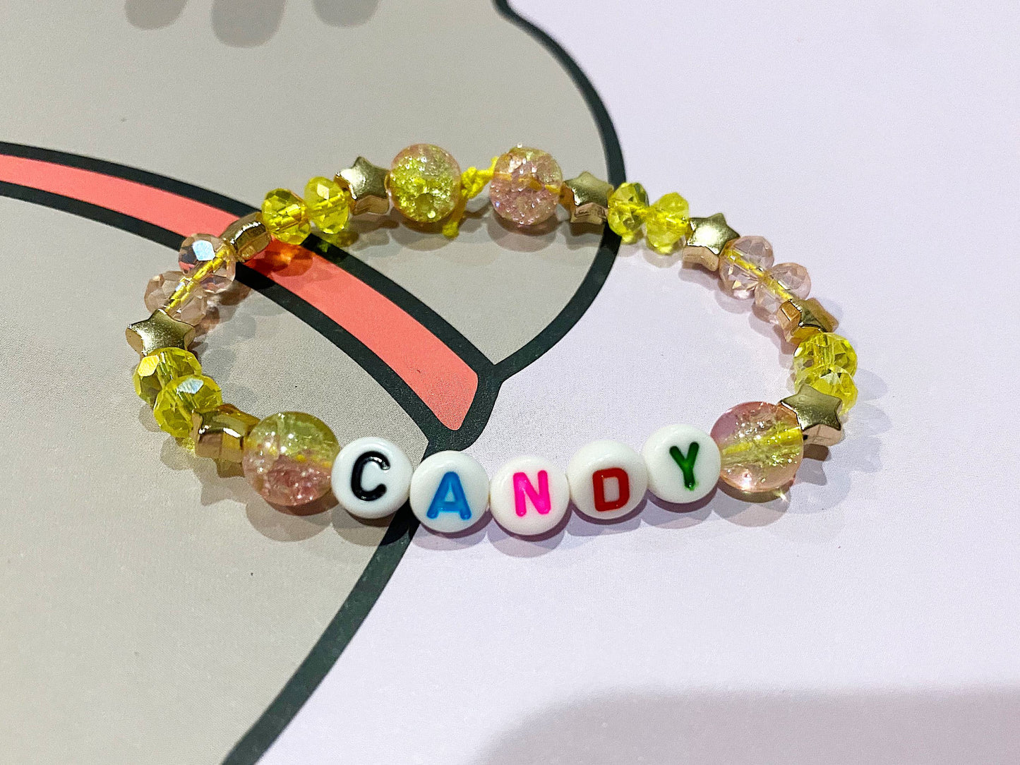 Custom Friendship Bracelets Crystal Beads Personalized Name Christmas Birthday For Her Him Cute One of a Kind Handmade