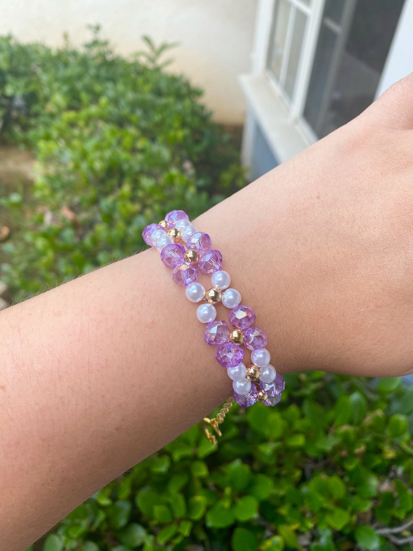 Cute Chunky Purple Pearl Beaded Bracelet | Cute Bracelet | Mothers Day Gift | Birthday Gift | Bridesmaid Gift | Jewelry | Beaded Bracelet