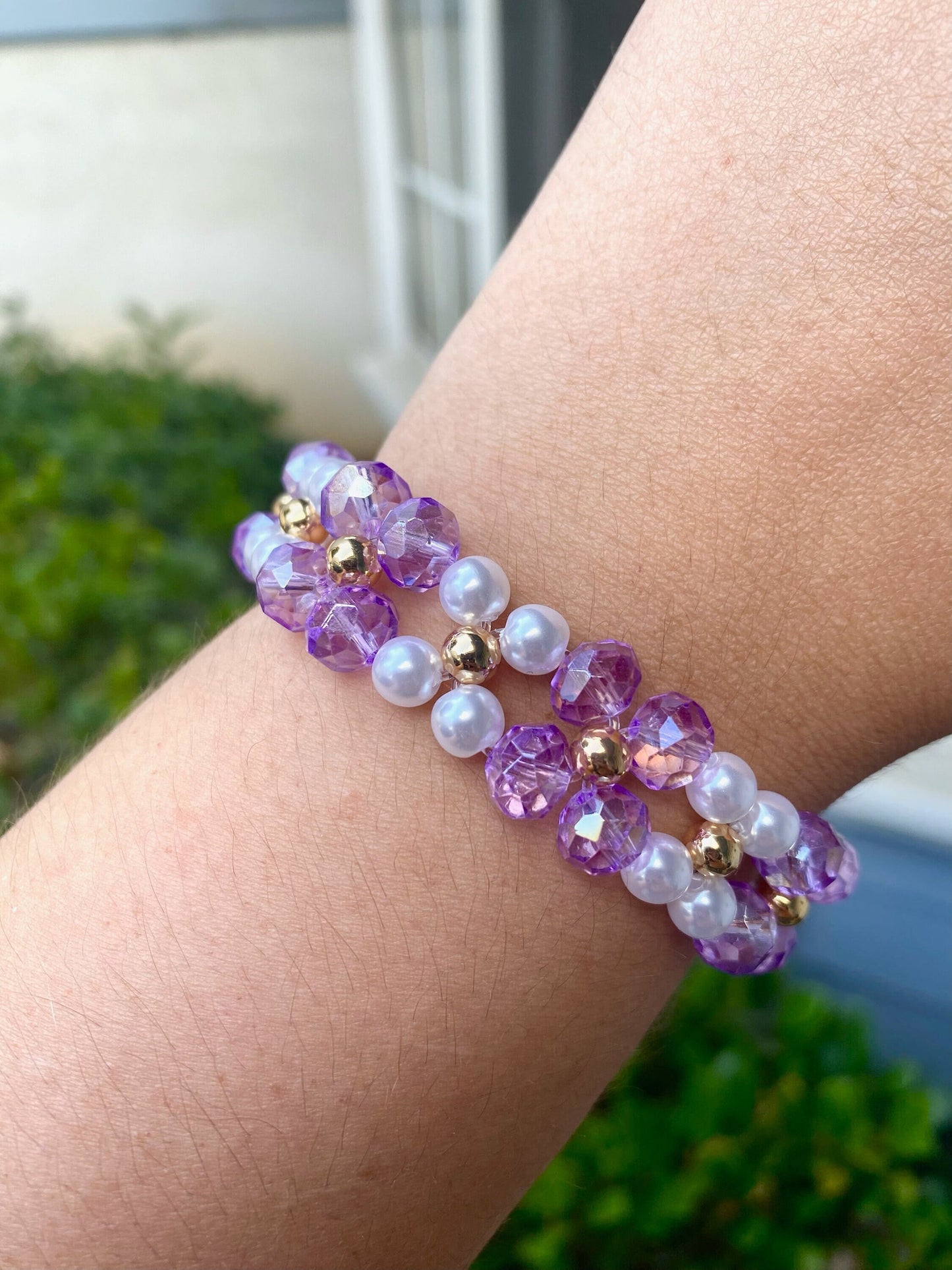 Cute Chunky Purple Pearl Beaded Bracelet | Cute Bracelet | Mothers Day Gift | Birthday Gift | Bridesmaid Gift | Jewelry | Beaded Bracelet