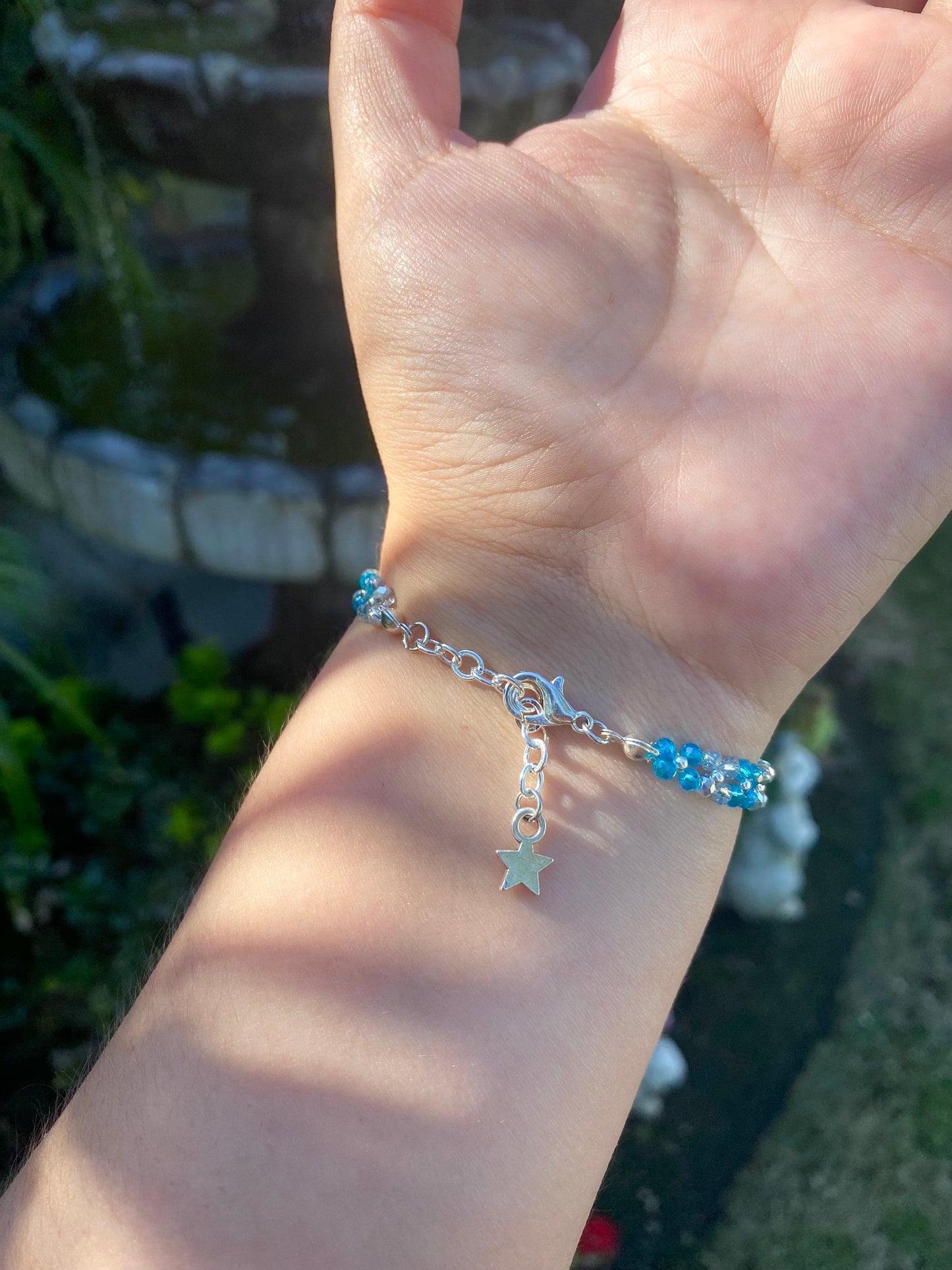 Dainty Tiny Blue and Silver Beaded Bracelet | Cute Bracelet | Mothers Day Gift | Birthday Gift | Bridesmaid Gift | Jewelry