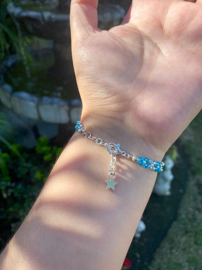 Dainty Tiny Blue and Silver Beaded Bracelet | Cute Bracelet | Mothers Day Gift | Birthday Gift | Bridesmaid Gift | Jewelry