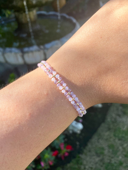 Dainty Tiny Pastel Purple and Pink Beaded Bracelet | Cute Bracelet | Mothers Day Gift | Birthday Gift | Bridesmaid Gift | Jewelry