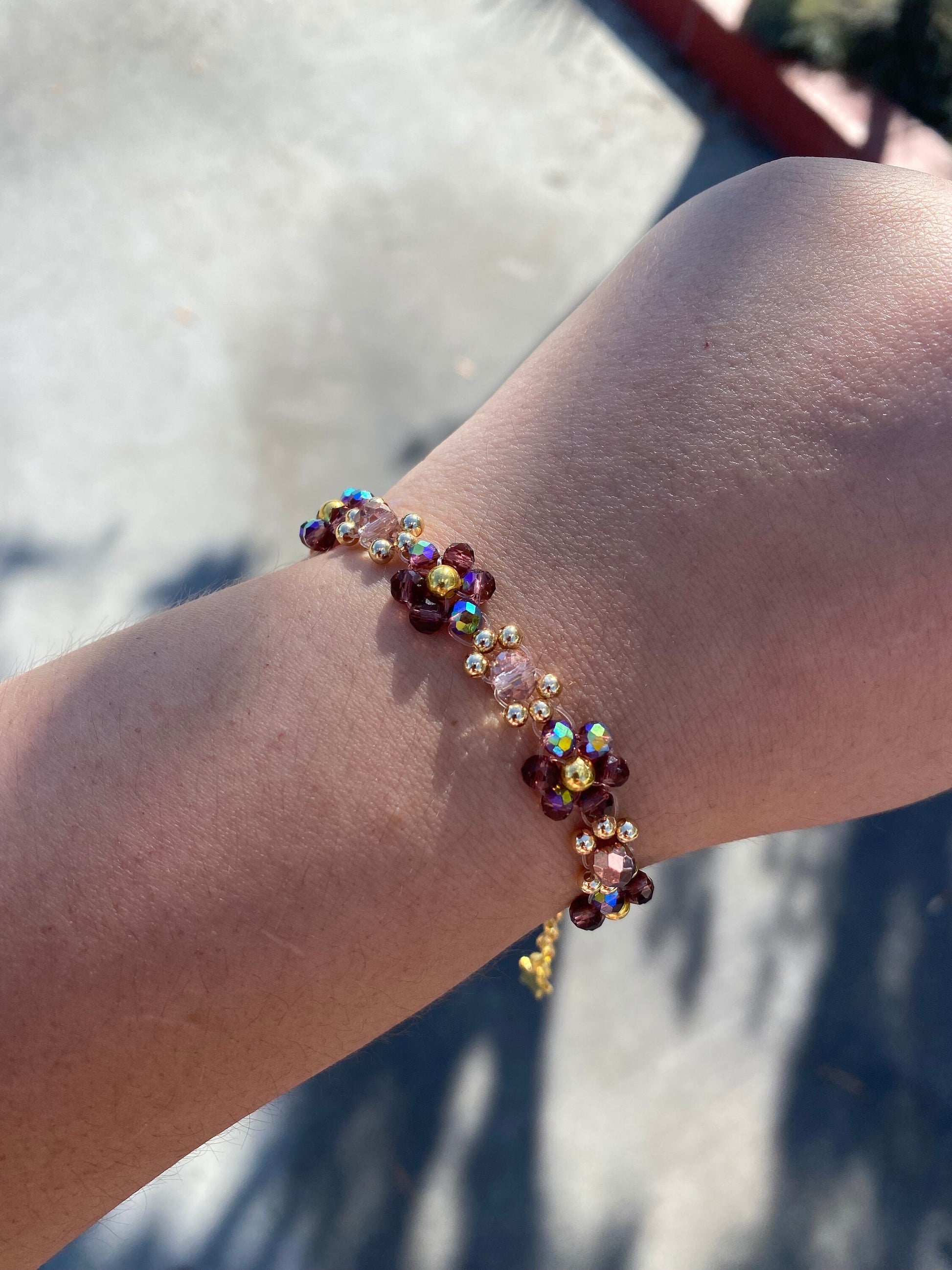 Fall Desire Daisy Flower Beaded Bracelet | Cute Bracelet | Mothers Day Gift | Birthday Gift | Bridesmaid Gift | Jewelry