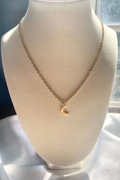 Crescent Moon Pendant 18k Gold Plated Necklace Dainty Mothers Day Birthday Bridesmaid Wedding Gift For her Date Night Witchy Celestial