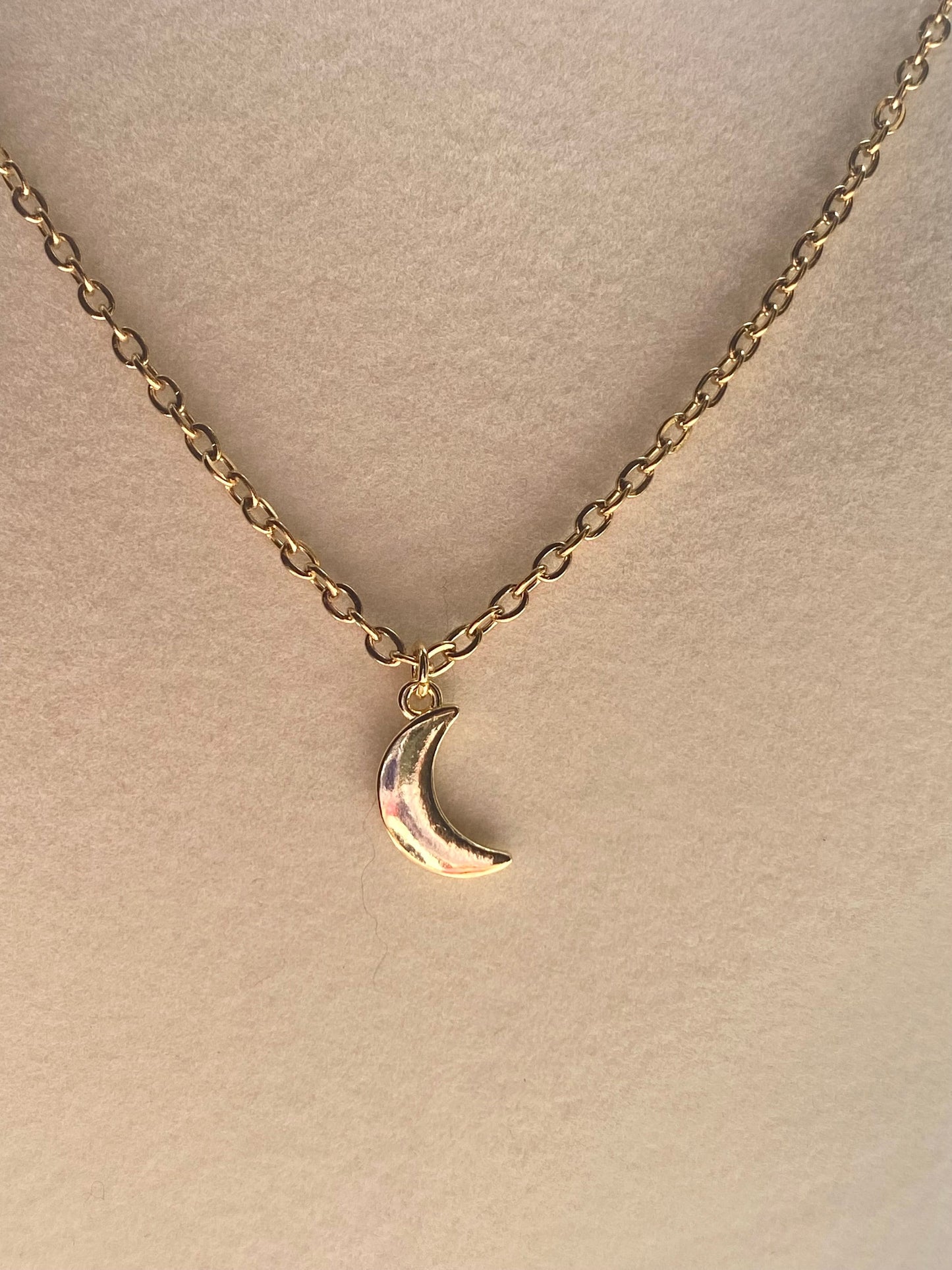 Crescent Moon Pendant 18k Gold Plated Necklace Dainty Mothers Day Birthday Bridesmaid Wedding Gift For her Date Night Witchy Celestial