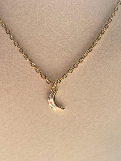 Crescent Moon Pendant 18k Gold Plated Necklace Dainty Mothers Day Birthday Bridesmaid Wedding Gift For her Date Night Witchy Celestial