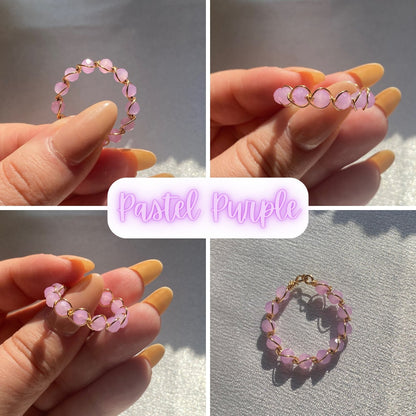 Dainty Springtime Rings in pastel colors bright pink, pastel purple pink, pastel blue, pastel green, and pastel purple cute perfect gift for all occasion